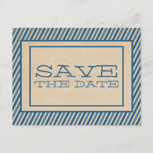 Tarjeta postal de aviso de Blue Trendy Stripes
