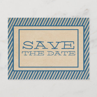 Tarjeta postal de aviso de Blue Trendy Stripes