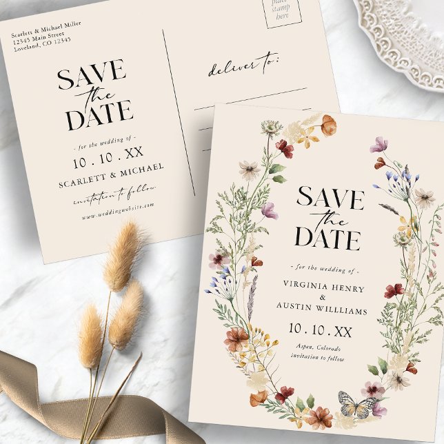 Tarjeta Postal de Aviso de Boda Boho (Boho Save The Date Postcard
)