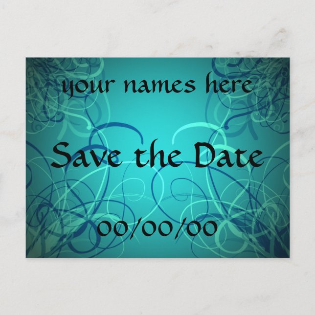 Tarjeta postal de aviso de boda con cintas de colo (Anverso)