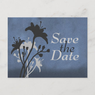 Tarjeta postal de aviso de boda con flores silvest