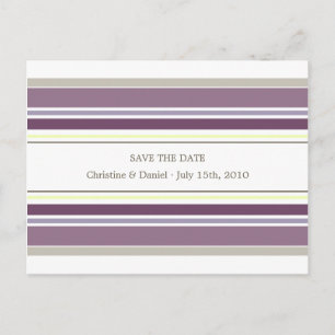 Tarjeta Postal de Aviso de Boda con Rayas de Caram