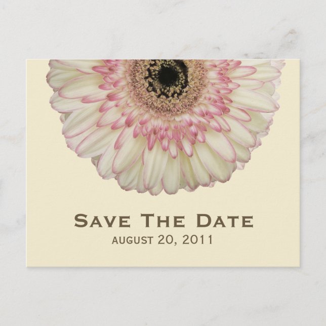 Tarjeta Postal de Aviso de Boda de Gerbera Daisy (Anverso)