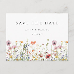 Tarjeta Postal de Aviso de Boda en Jardín Floral