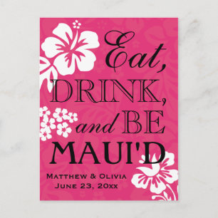 Tarjeta postal de aviso de boda en Maui
