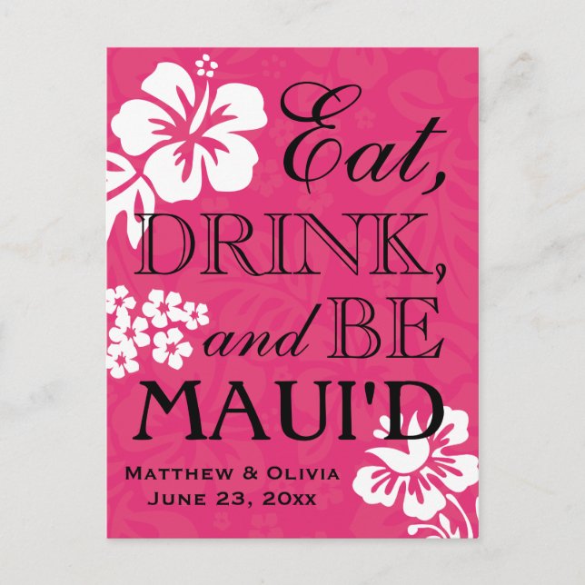 Tarjeta postal de aviso de boda en Maui (Anverso)