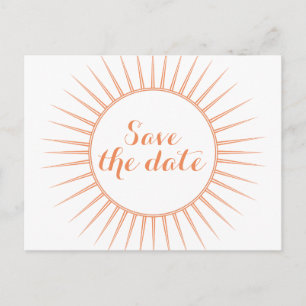 Tarjeta postal de aviso de boda estilo Deco Retro