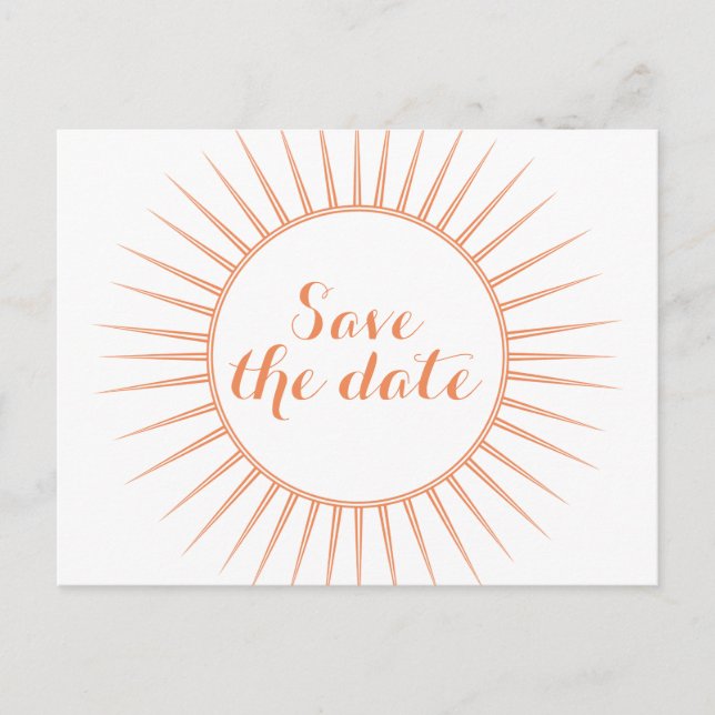 Tarjeta postal de aviso de boda estilo Deco Retro  (Anverso)
