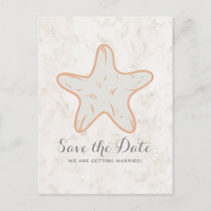 Tarjeta postal de aviso de boda Estrella de Mar Rú