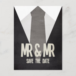 Tarjeta Postal de Aviso de Boda Gay Retro Sr y Sr