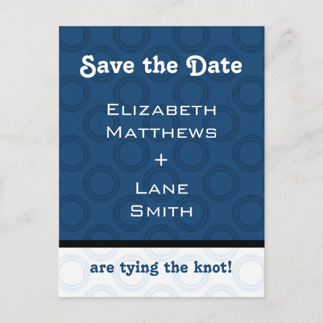 Tarjeta Postal de Aviso de Boda Retro Romántica (Anverso)