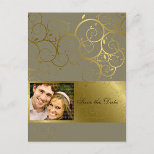 Tarjeta Postal de Aviso de Bodas con Vid de Espira