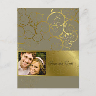 Tarjeta Postal de Aviso de Bodas con Vid de Espira