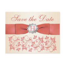 Tarjeta postal de aviso de Coral, Floral de Champá