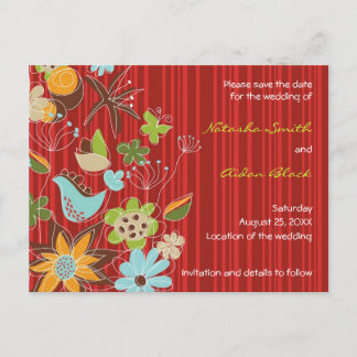 tarjeta postal de aviso de fatfatin Jardín Floral