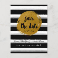 Tarjeta postal de aviso de fecha de Black Striped