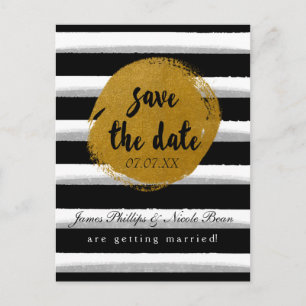 Tarjeta postal de aviso de fecha de Black Striped