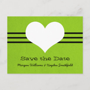Tarjeta postal de aviso de fecha de boda con coraz