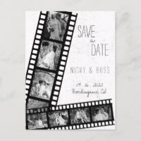 Tarjeta postal de aviso de fecha de boda con foto 