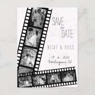 Tarjeta postal de aviso de fecha de boda con foto 