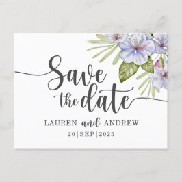 Tarjeta postal de aviso de fecha de boda Floral Rú