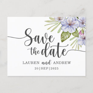 Tarjeta postal de aviso de fecha de boda Floral Rú
