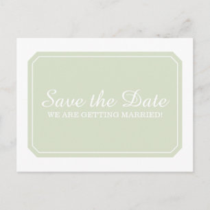 Tarjeta postal de aviso de fecha de boda Green Sim