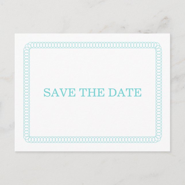 Tarjeta postal de aviso de fecha de boda redondead (Anverso)