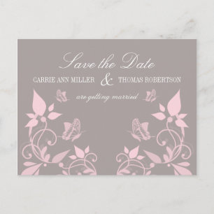 Tarjeta Postal de Aviso de Fecha de Bodas Floral d