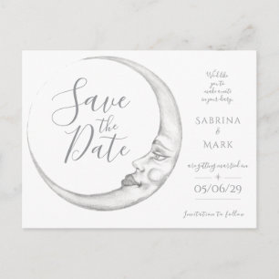 Tarjeta postal de aviso de fecha de luna creciente