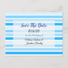 Tarjeta postal de aviso de fecha de rayas azules