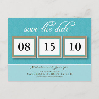 Tarjeta postal de aviso de fecha para Damask Box T