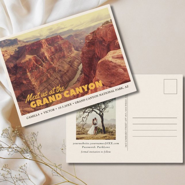 Tarjeta postal de aviso de fecha para el Parque Na (Grand Canyon National Park Save the Date Postcard)