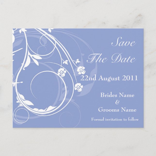 Tarjeta postal de aviso de Floral Save the Date (Anverso)