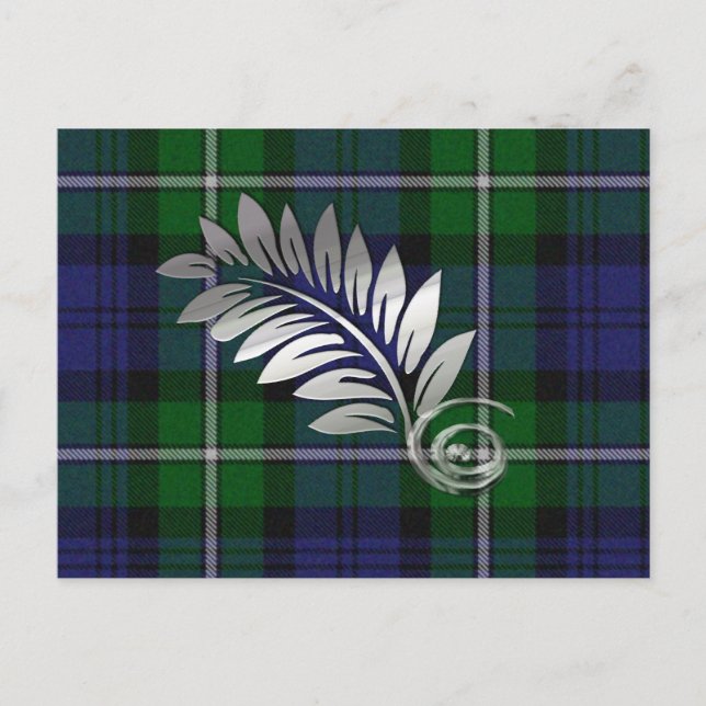 Tarjeta postal de aviso de Forbes Plaid & Fern Sav (Anverso)