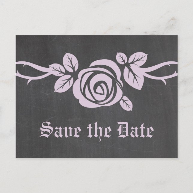 Tarjeta postal de aviso de Lilac Rose Chalkboard (Anverso)
