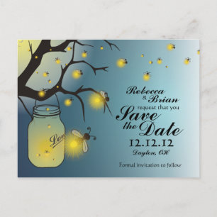 Tarjeta postal de aviso de Mason Jar & Firefly A