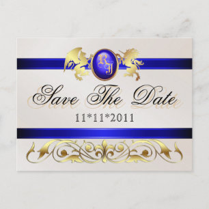 Tarjeta postal de aviso de Prince & Princess Blue