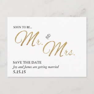Tarjeta postal de aviso de próxima boda de Sr. y S