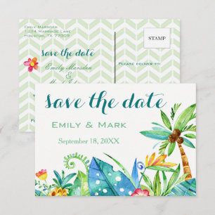 Tarjeta Postal de Aviso de Salvación Floral Tropic