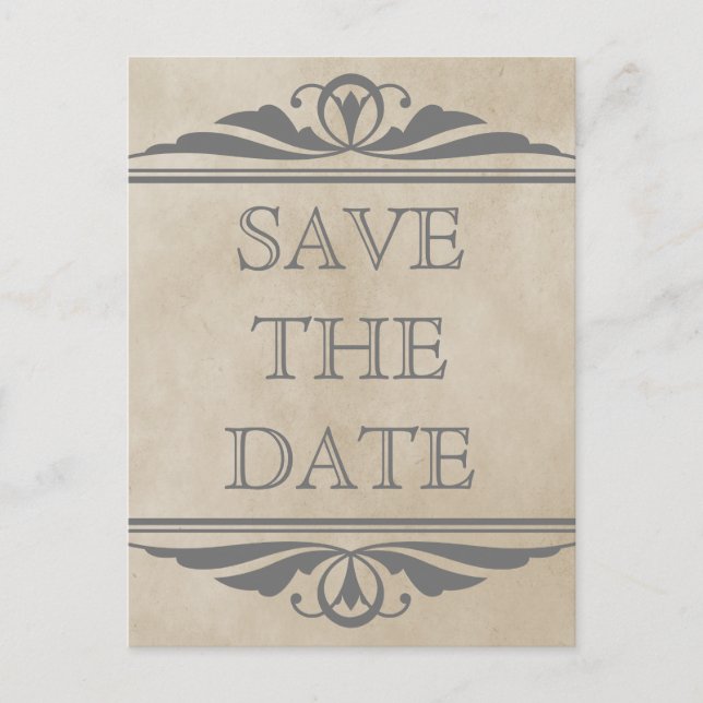 Tarjeta postal de aviso de "Save the Date" con est (Anverso)