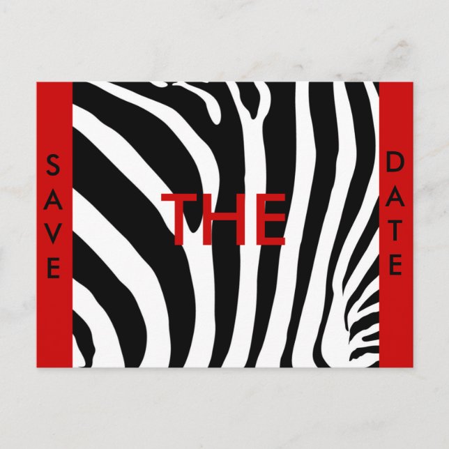 Tarjeta postal de aviso de zebra impresa (Anverso)