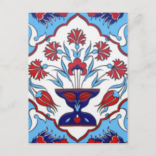 Tarjeta postal de azulejos turcos