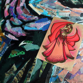 Tarjeta postal de bailarina de San Valentín Belly