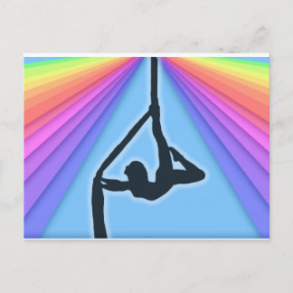 Tarjeta postal de bailarina de silueta aérea color