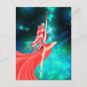 Tarjeta Postal de Bailarina Noche Celeste