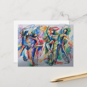 Tarjeta postal de bailarines abstractos Ritmo de M