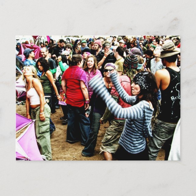 Tarjeta postal de baile Rainbow Dancing (Anverso)