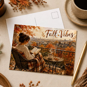 Tarjeta postal de balcón parisino con ambiente oto
