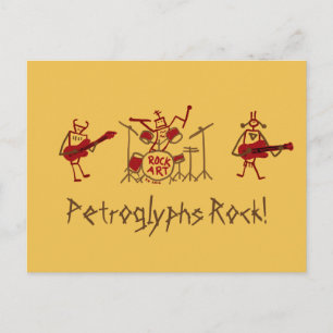 Tarjeta postal de banda de rock de los petroglifos